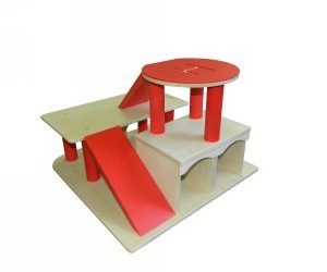 Robuuste Houten garage met helikopterdek VanDijkToys (Kinderopvang kwaliteit)