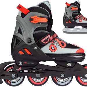 Verstelbare Inline skeelers Skates / Schaatsen Nijdam Red Raider Combo Mt. 37-40