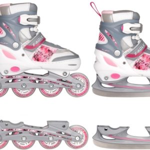 Verstelbare Inline Skate/Schaatsen  Nijdam 52QZ Eagle Combo Rose Mt. 38-41